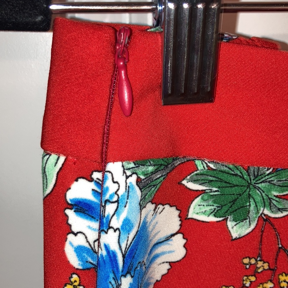 Zara Basic Collection Red Floral Pants - image 5